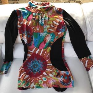 Sacred Threads long sleeve jersey knit tunic top or mini dress